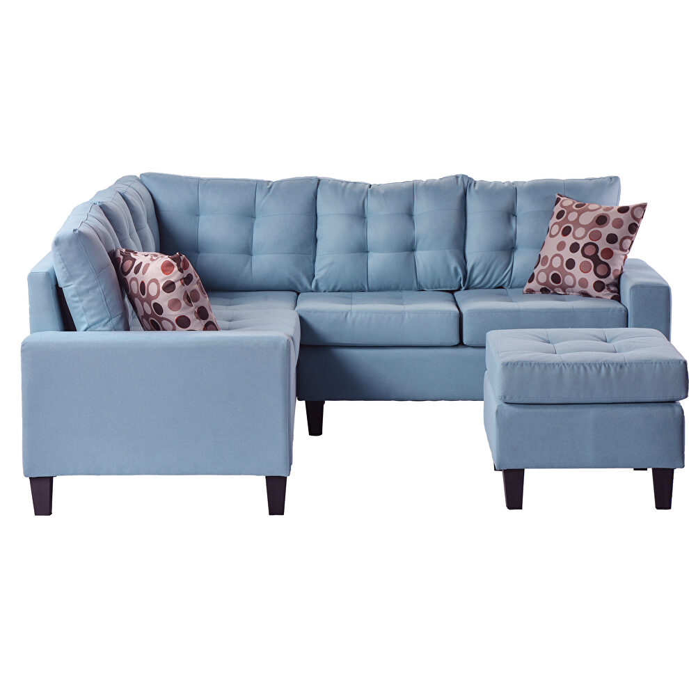U_style blue line-like symmetrical sectioanl sofa with ottoman by La Spezia additional picture 4