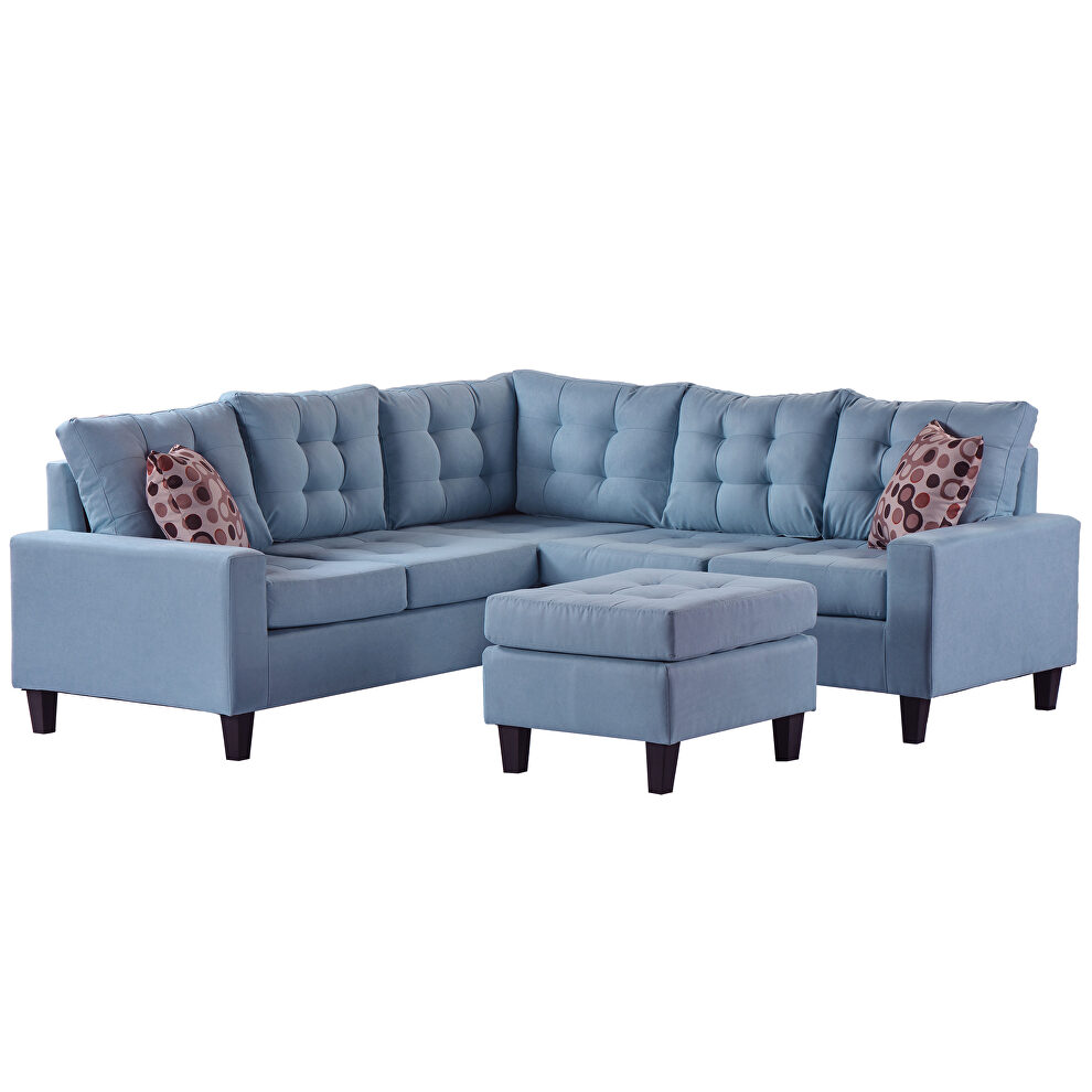 U_style blue line-like symmetrical sectioanl sofa with ottoman by La Spezia additional picture 5