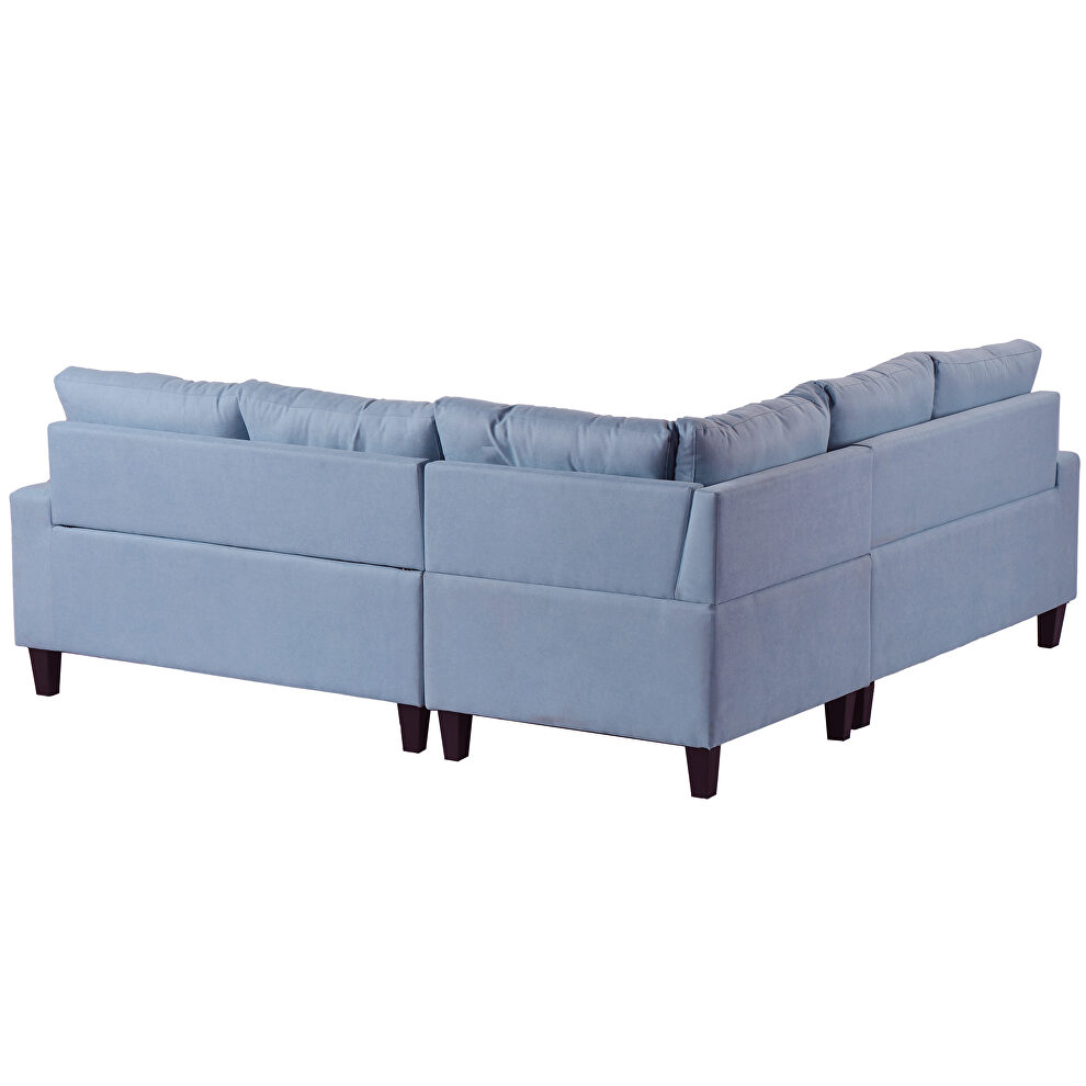 U_style blue line-like symmetrical sectioanl sofa with ottoman by La Spezia additional picture 8