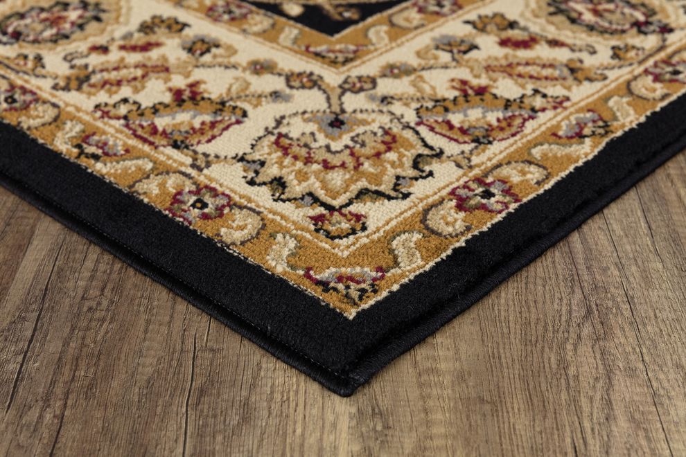 Crown 5'2 x 7'2 Traditional Floral Black area rug by Mod-Arte additional picture 4