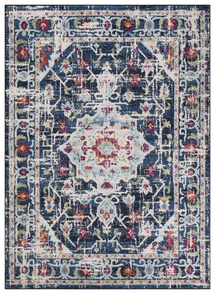 Jewel 5'2 X 7'2 Transitional & Contemporary  Medallion & Distressed Navy Blue area rug by Mod-Arte additional picture 10