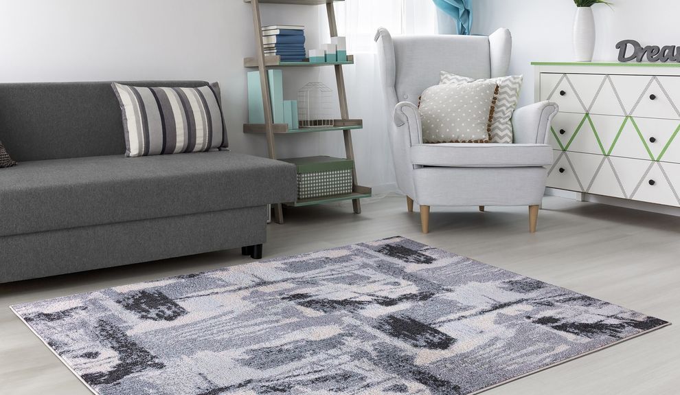 Jewel 5'2 X 7'2 Transitional & Contemporary Abstract, Geometric& Distressed Gray area rug by Mod-Arte additional picture 7
