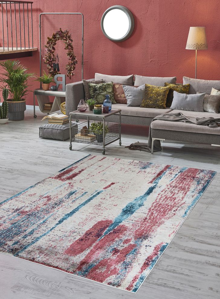 Mirage 5'2 x 7'2 Modern & Contemporary Abstract Beige/Red area rug by Mod-Arte additional picture 5