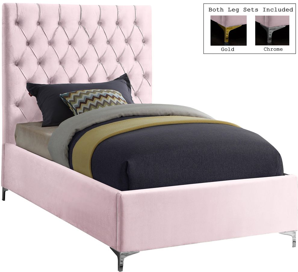 Cruz Pink Twin Size Bed Meridian, Pink Twin Platform Bed