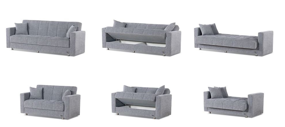 Chenille gray sleeper sofa with storage by Empire Furniture USA additional picture 3