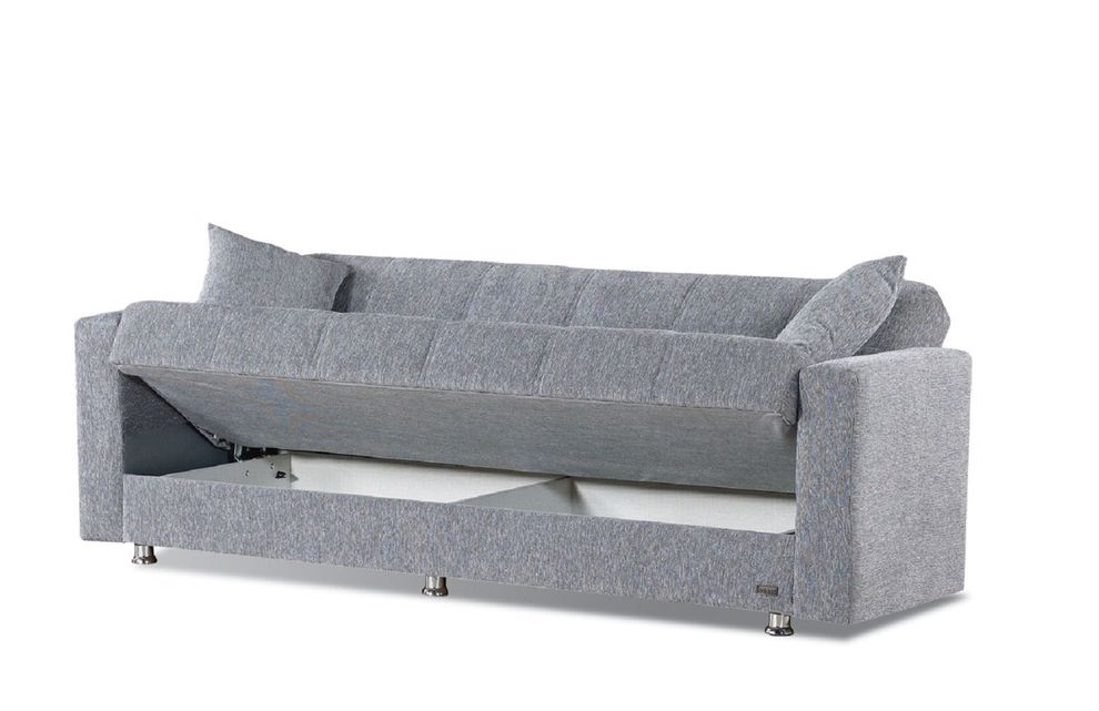 Chenille gray sleeper sofa with storage by Empire Furniture USA additional picture 4