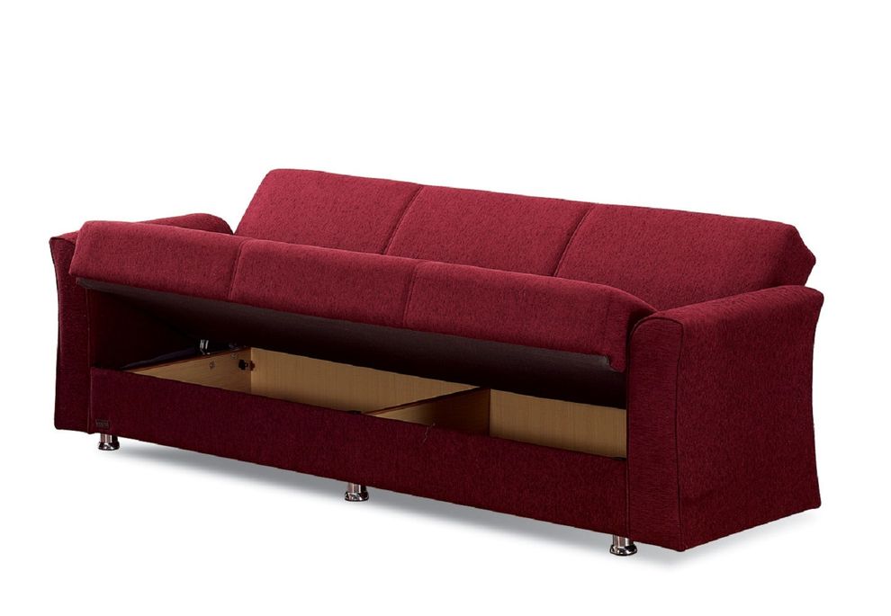 Deep burgundy chenille fabric sleeper sofa by Empire Furniture USA additional picture 4