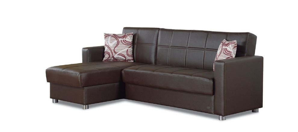 Dark brown modern sectional w/ storage and bed by Empire Furniture USA additional picture 2