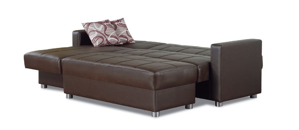 Dark brown modern sectional w/ storage and bed by Empire Furniture USA additional picture 5