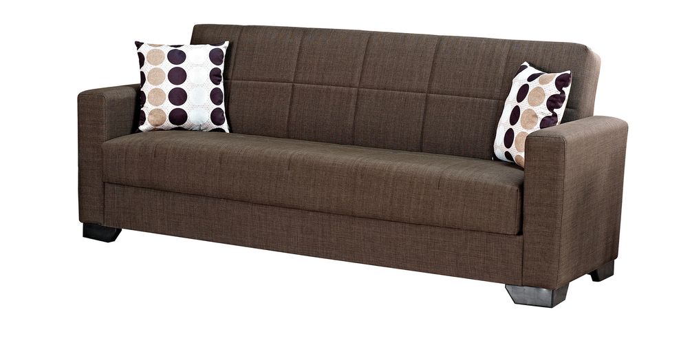 Brown fabric sofa bed w/ storage by Empire Furniture USA additional picture 2