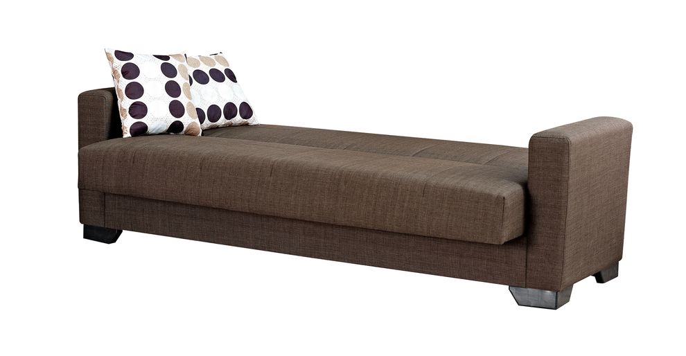 Brown fabric sofa bed w/ storage by Empire Furniture USA additional picture 4