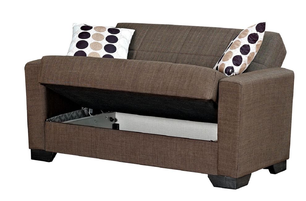 Brown fabric sofa bed w/ storage by Empire Furniture USA additional picture 6