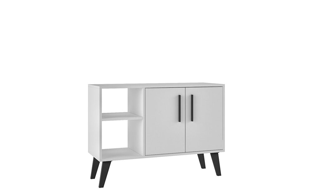 Mid-century- modern 35.43 sideboard with 4 shelves in white by Manhattan Comfort additional picture 2