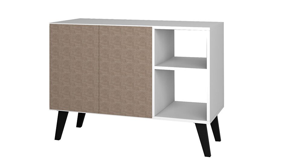 Mid-century- modern 35.43 sideboard with 4 shelves in white by Manhattan Comfort additional picture 7