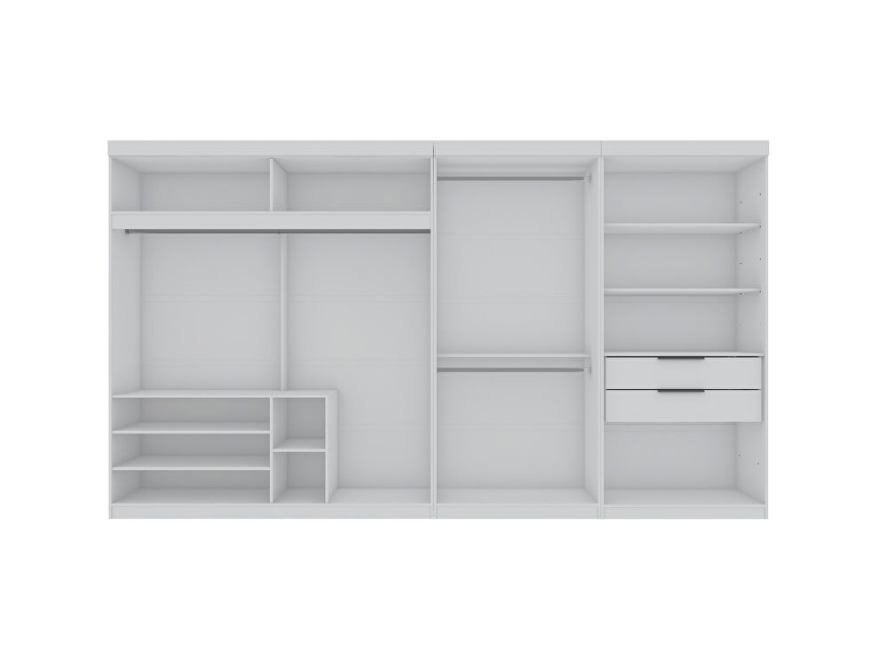 White 3-sectional open hanging module wardrobe closet by Manhattan Comfort additional picture 2