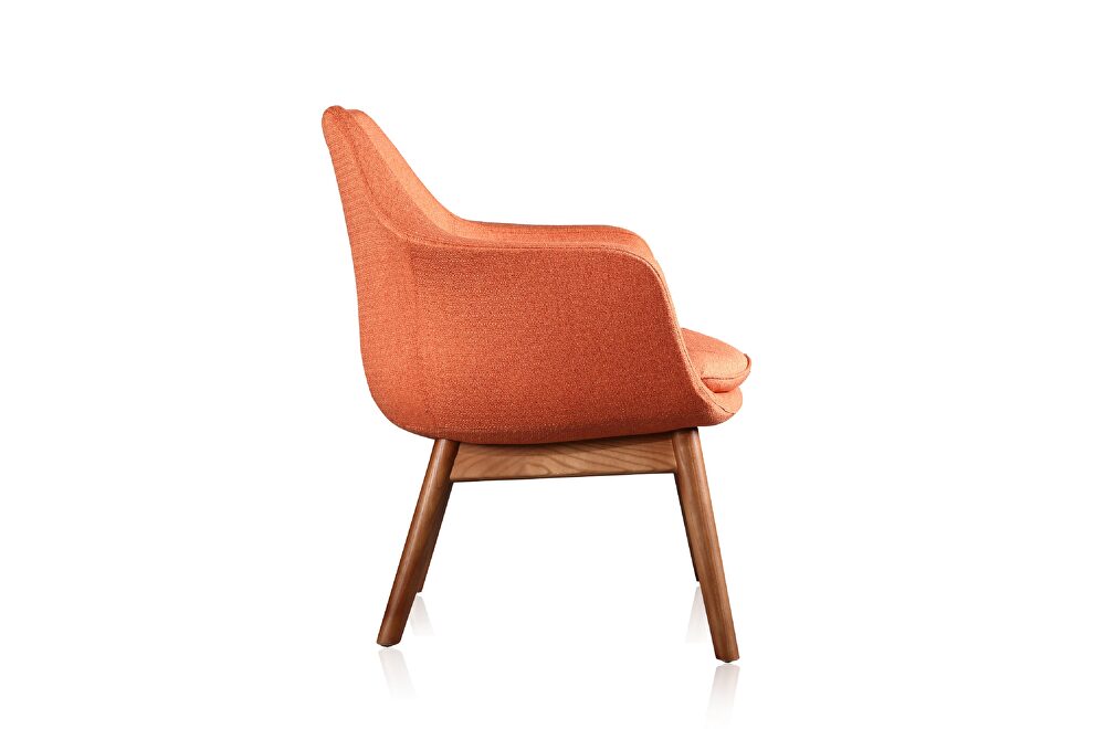 Orange and walnut twill accent chair by Manhattan Comfort additional picture 4