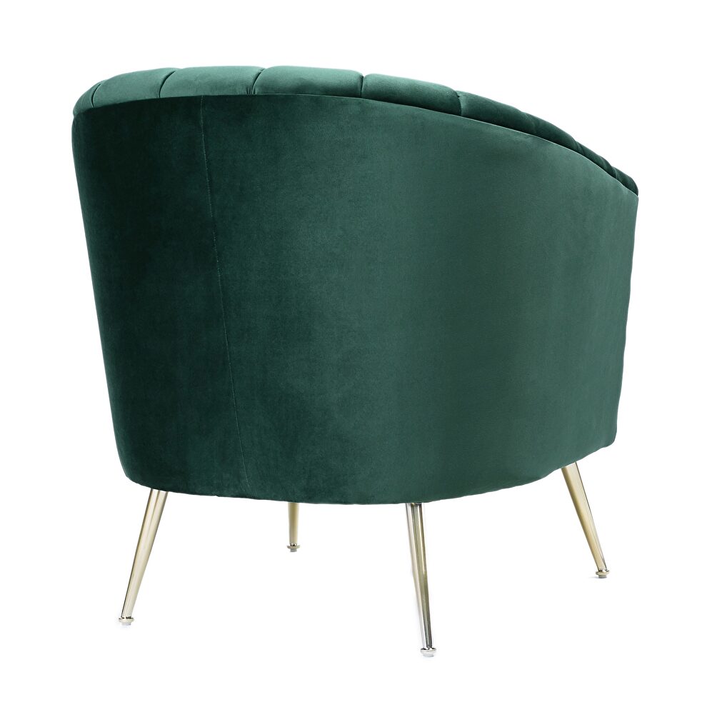 Green and gold velvet accent chair by Manhattan Comfort additional picture 3