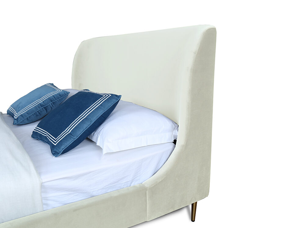Mid century - modern queen bed in cream by Manhattan Comfort additional picture 2