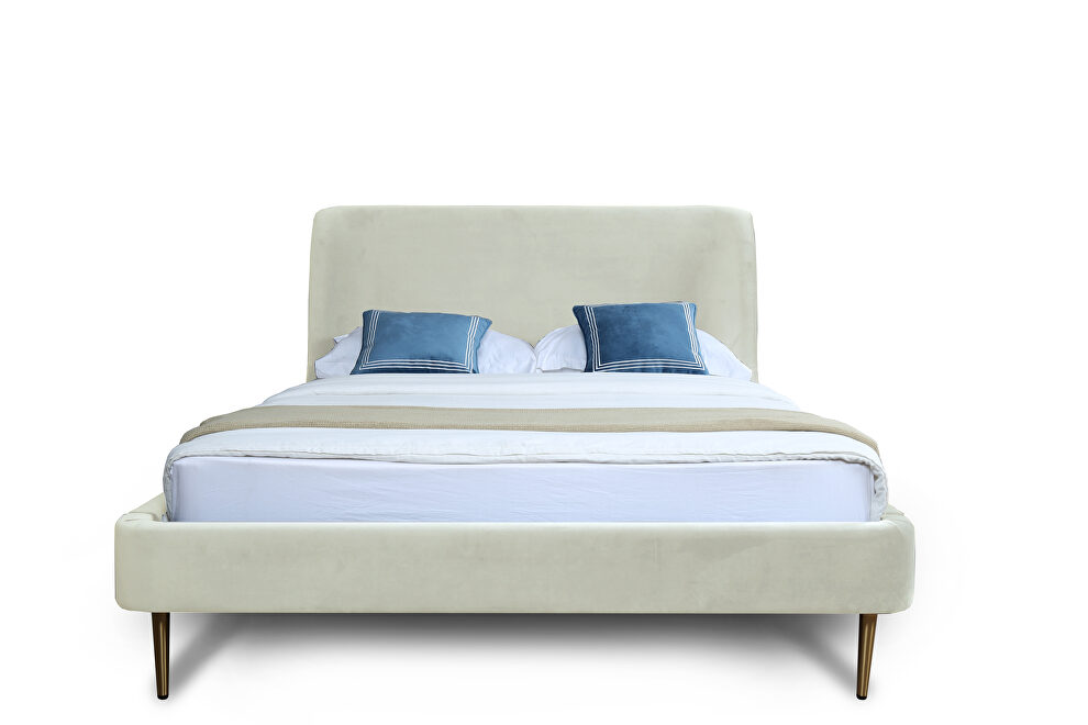 Mid century - modern queen bed in cream by Manhattan Comfort additional picture 5