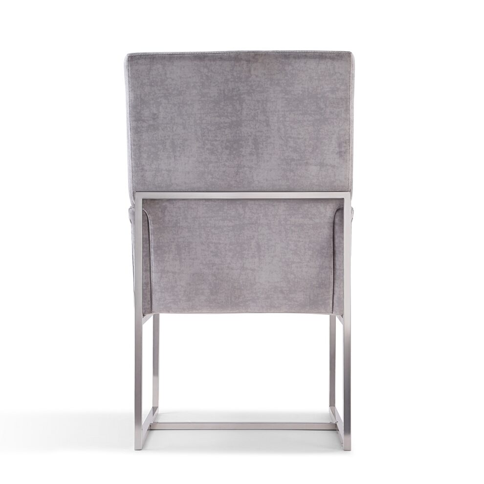 Gray velvet dining armchair by Manhattan Comfort additional picture 3