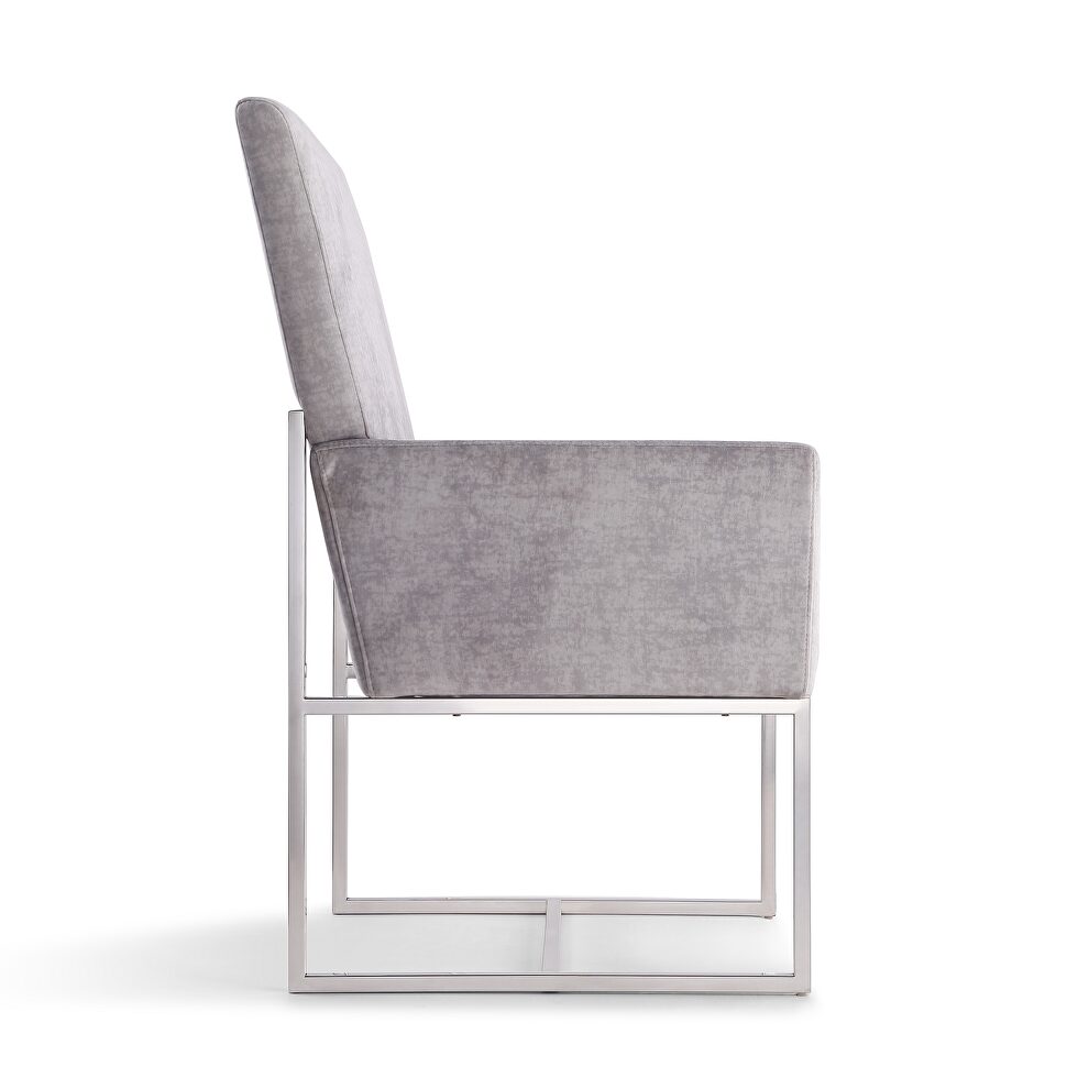 Gray velvet dining armchair by Manhattan Comfort additional picture 5