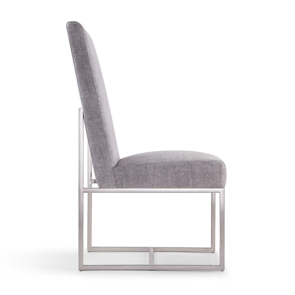 Gray velvet dining chair by Manhattan Comfort additional picture 4