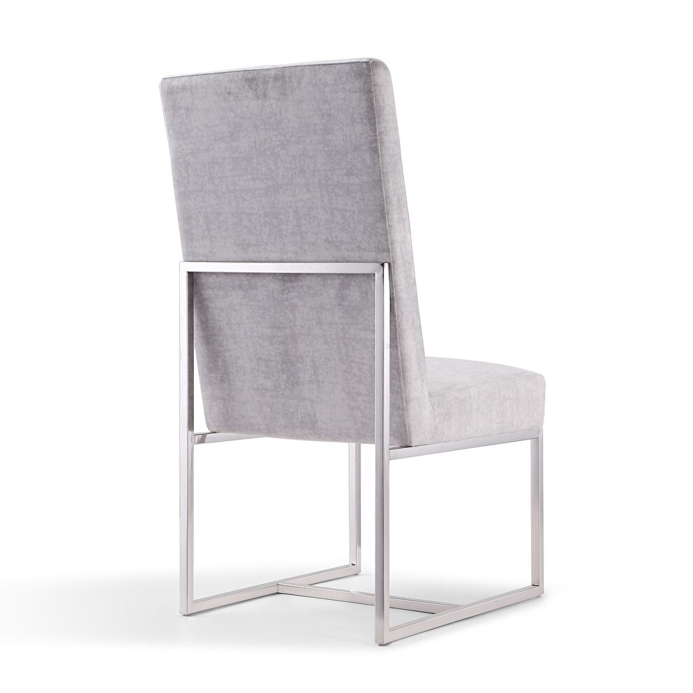 Gray velvet dining chair by Manhattan Comfort additional picture 5