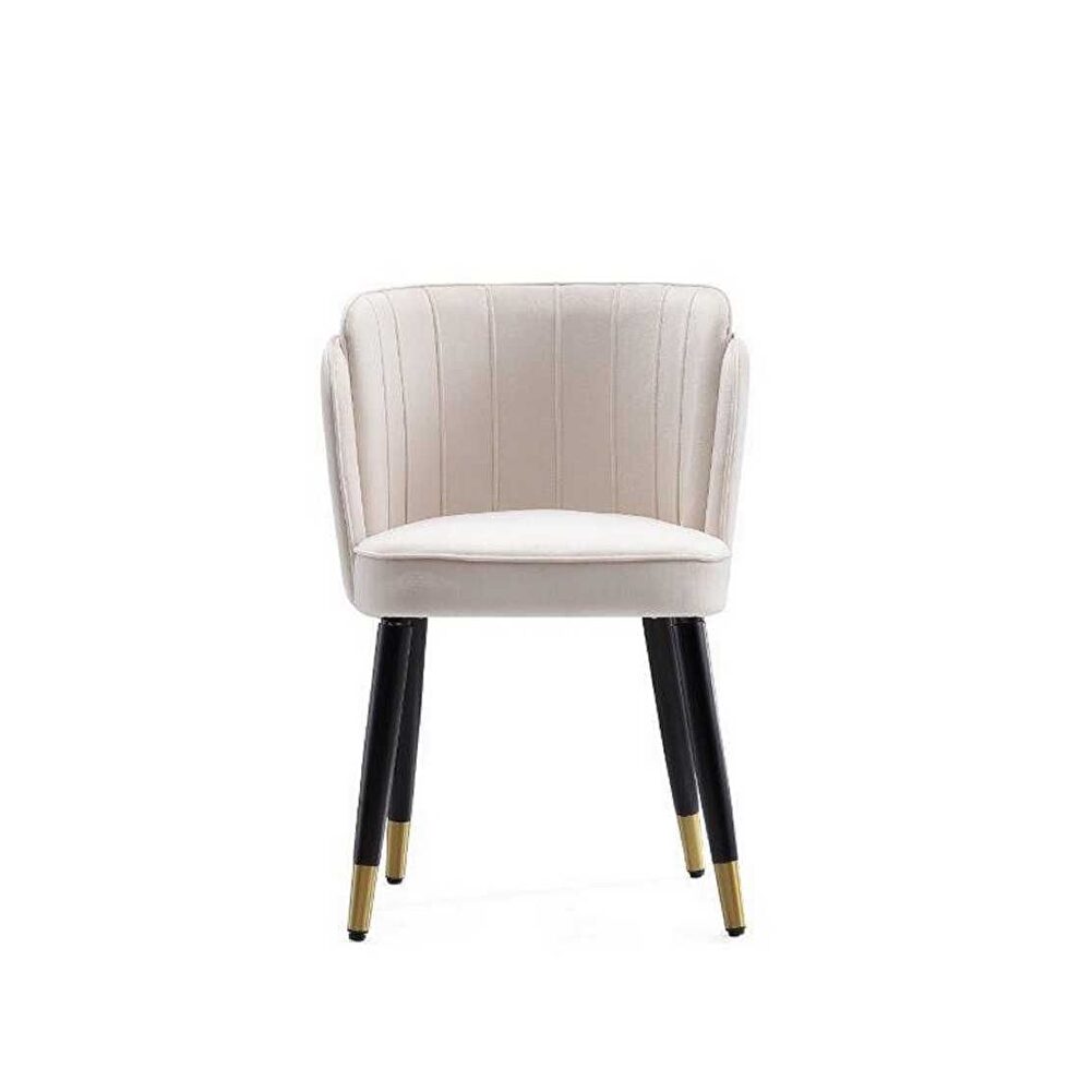 Velvet dining chair in cream by Manhattan Comfort additional picture 2