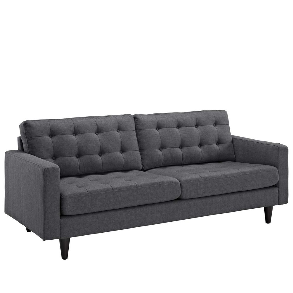 Quality dark gray fabric upholstered sofa by Modway additional picture 3