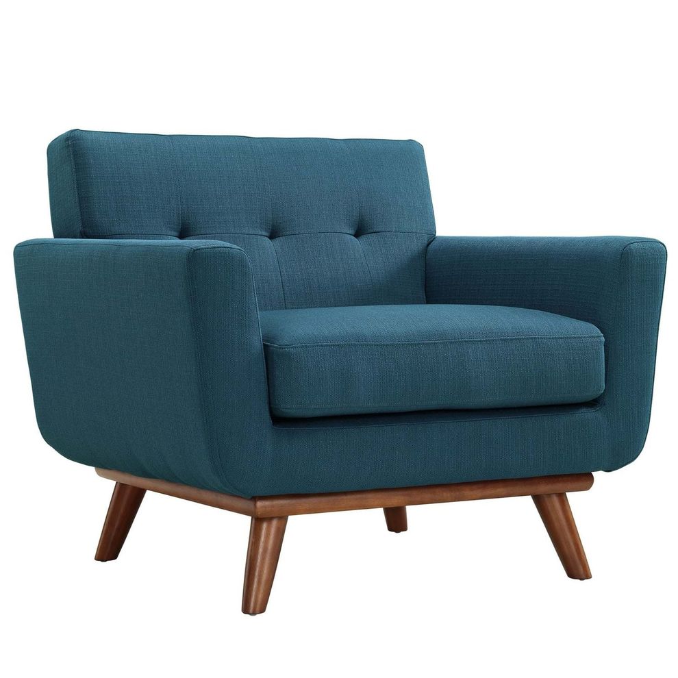 Azure teal fabric tufted back contemporary chair by Modway additional picture 2