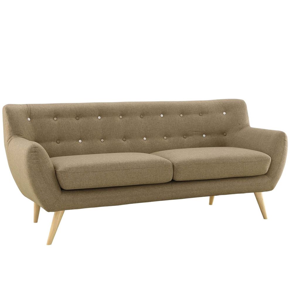 Mid-century style tufted retro couch in brown by Modway additional picture 3