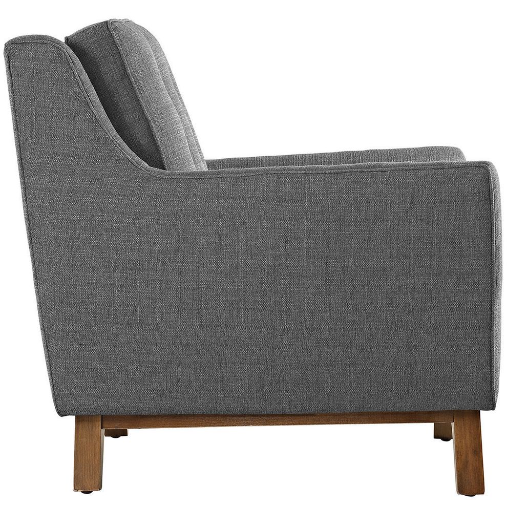 Gray fabric mid-century style modern sofa by Modway additional picture 2