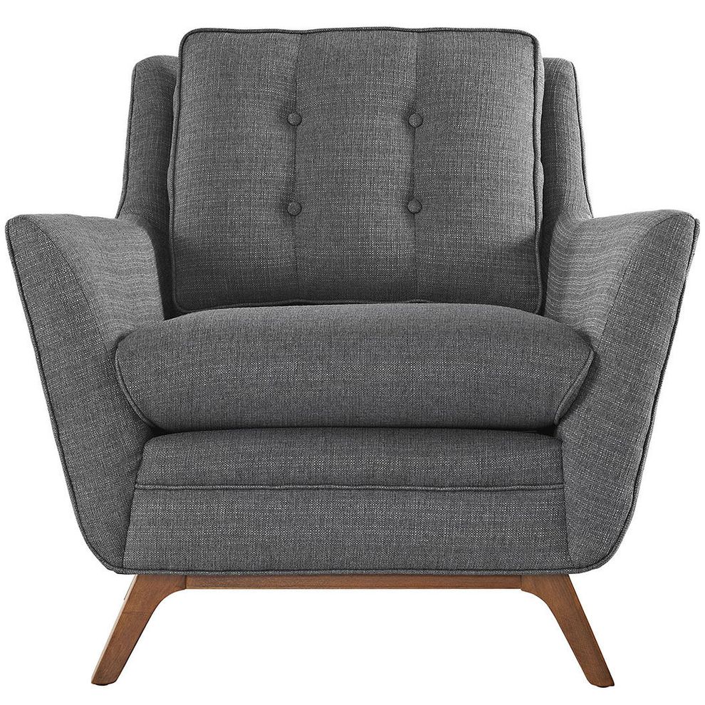 Gray fabric mid-century style modern chair by Modway additional picture 5