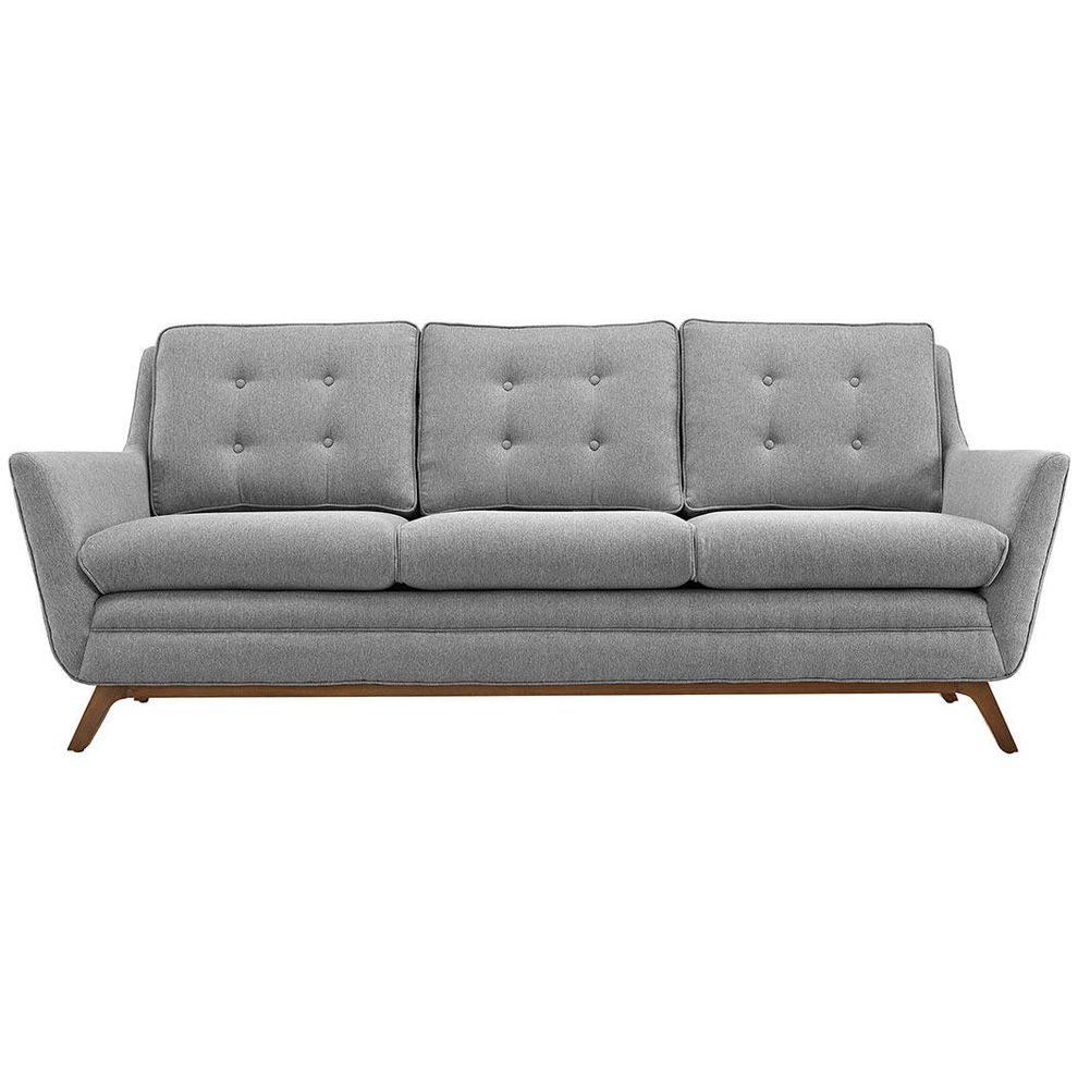 Gray fabric mid-century style modern sofa by Modway additional picture 4