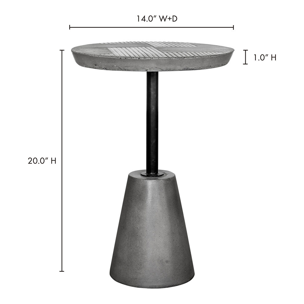 Contemporary outdoor accent table gray by Moe's Home Collection additional picture 2