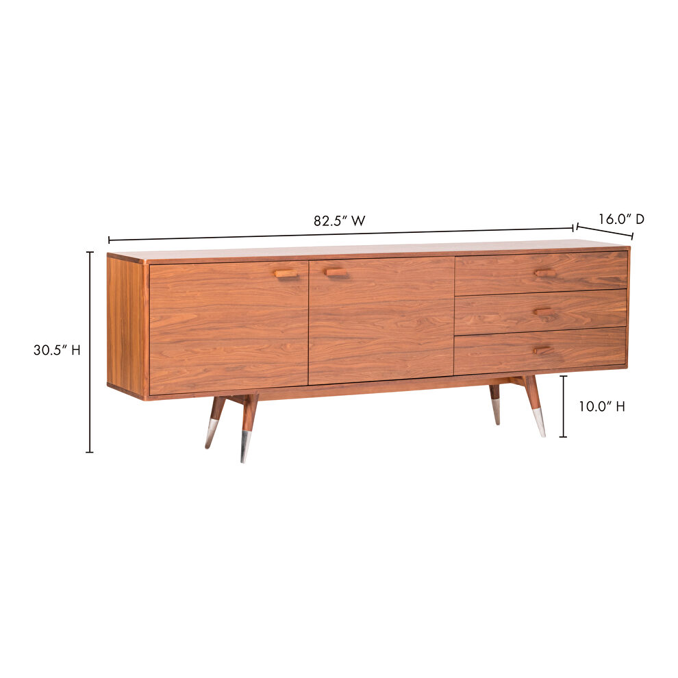 Mid-century modern sideboard walnut large by Moe's Home Collection additional picture 2