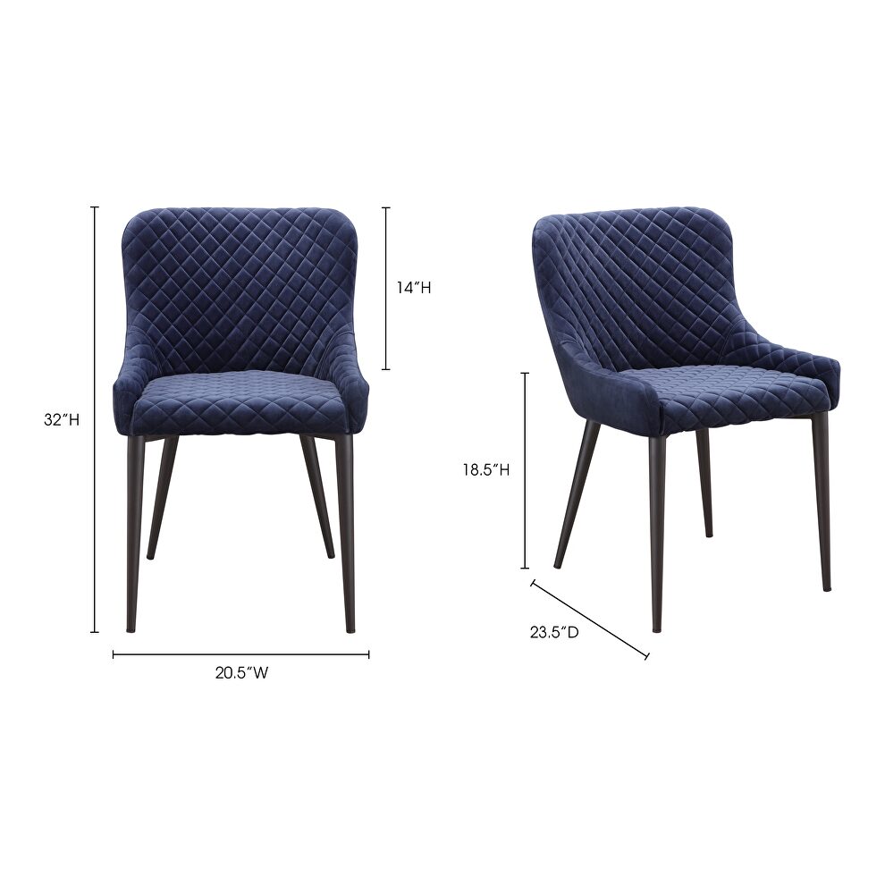 Contemporary dining chair dark blue by Moe's Home Collection additional picture 6