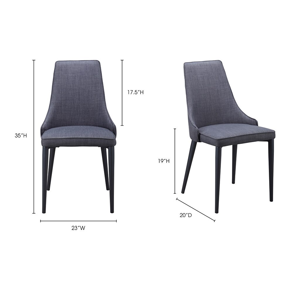 Contemporary dining chair dark gray-m2 by Moe's Home Collection additional picture 2