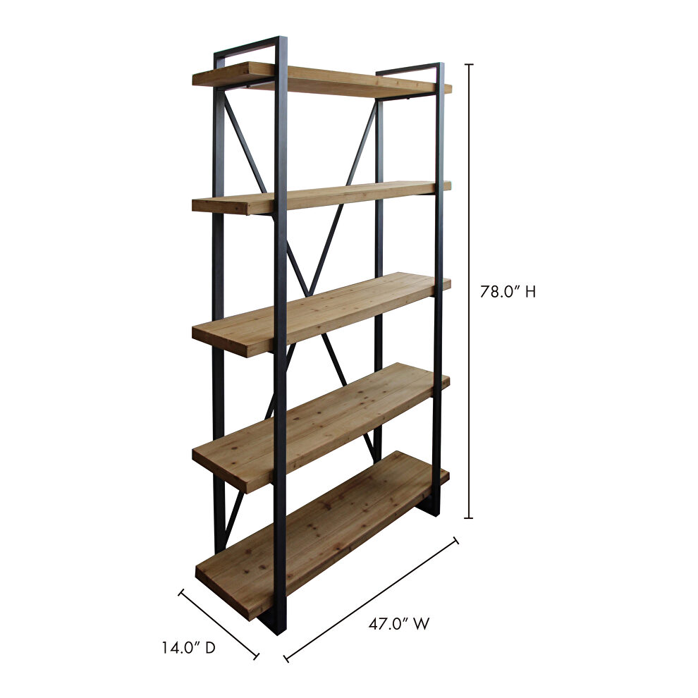 Rustic 5 level shelf natural by Moe's Home Collection additional picture 2