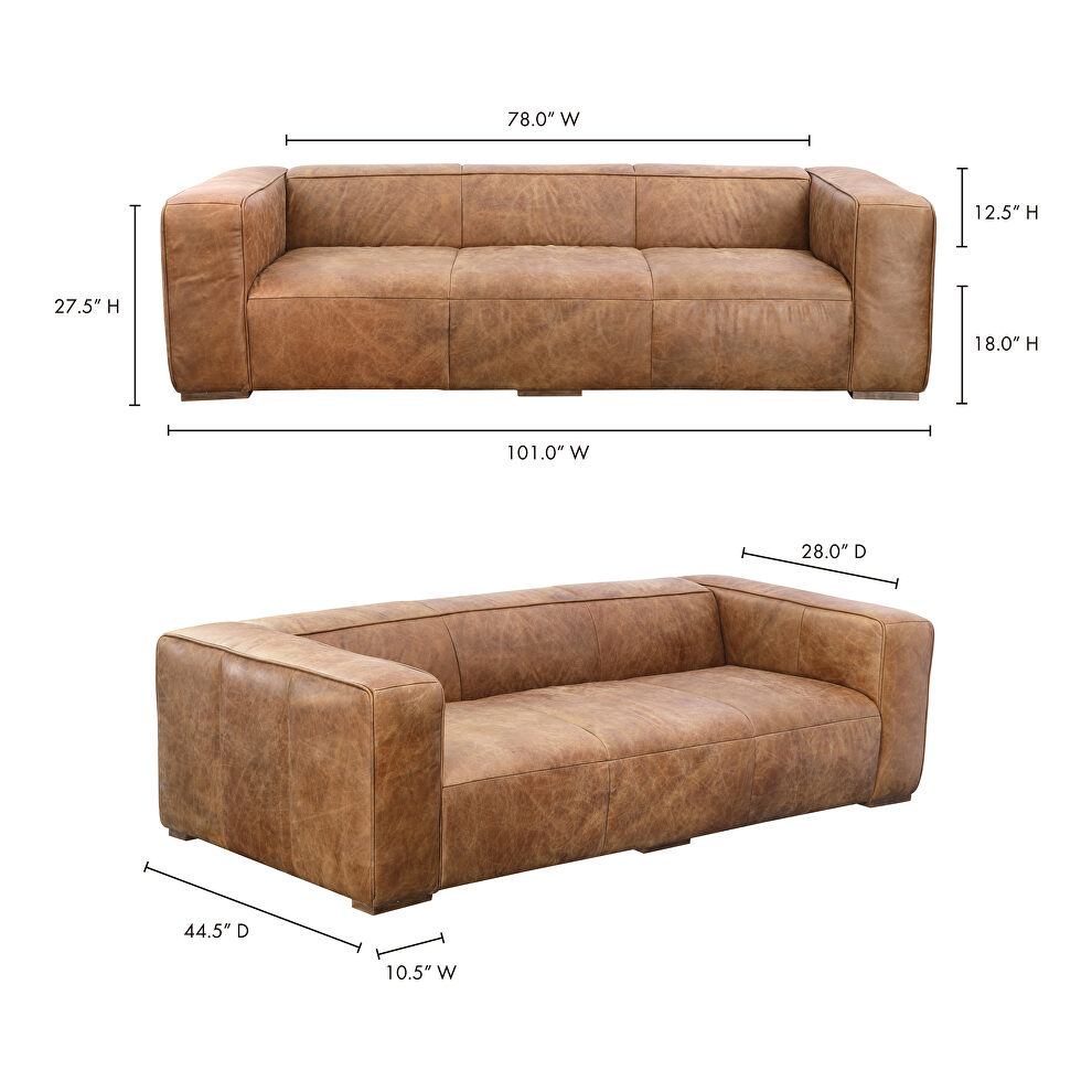 Industrial sofa cappucino by Moe's Home Collection additional picture 3