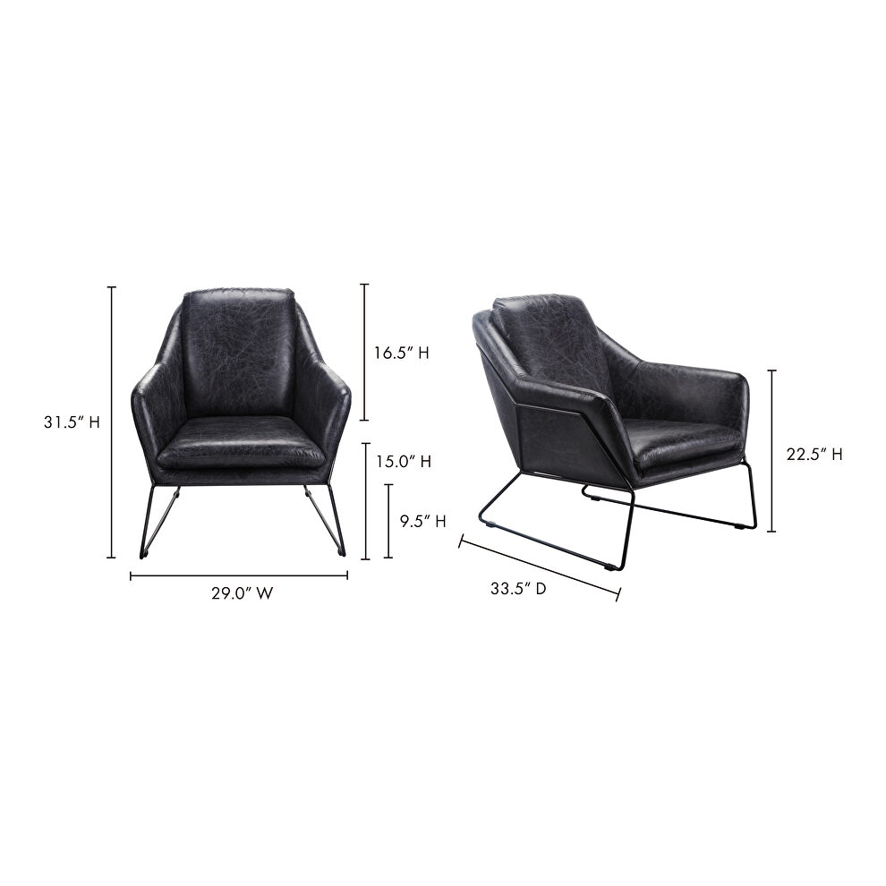 Modern club chair black by Moe's Home Collection additional picture 2