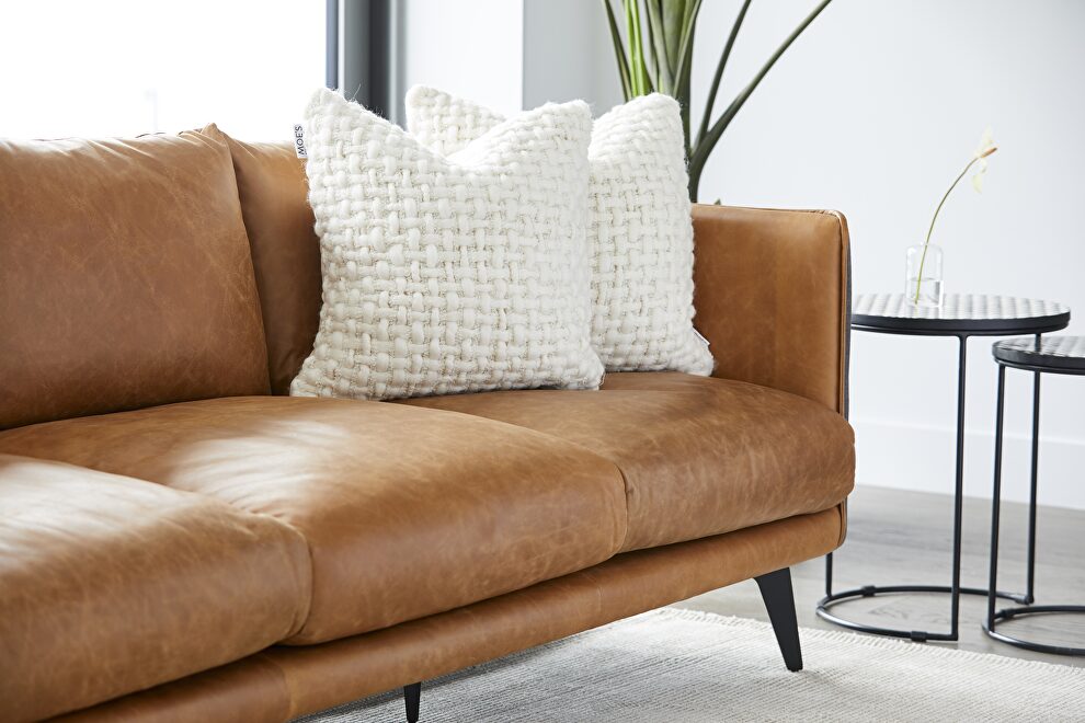 Mid-century modern leather sofa cognac by Moe's Home Collection additional picture 4