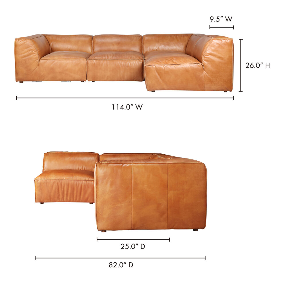 Scandinavian signature modular sectional tan by Moe's Home Collection additional picture 2