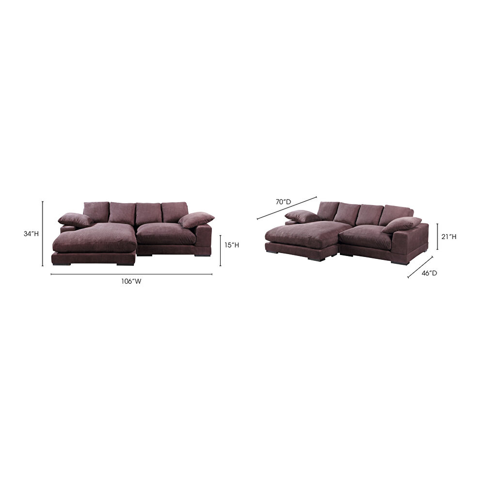 Contemporary reversible sectional in corduroy fabric by Moe's Home Collection additional picture 3