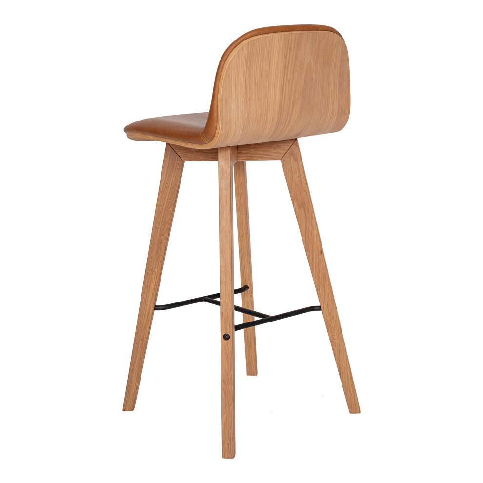Scandinavian leather barstool tan by Moe's Home Collection additional picture 3