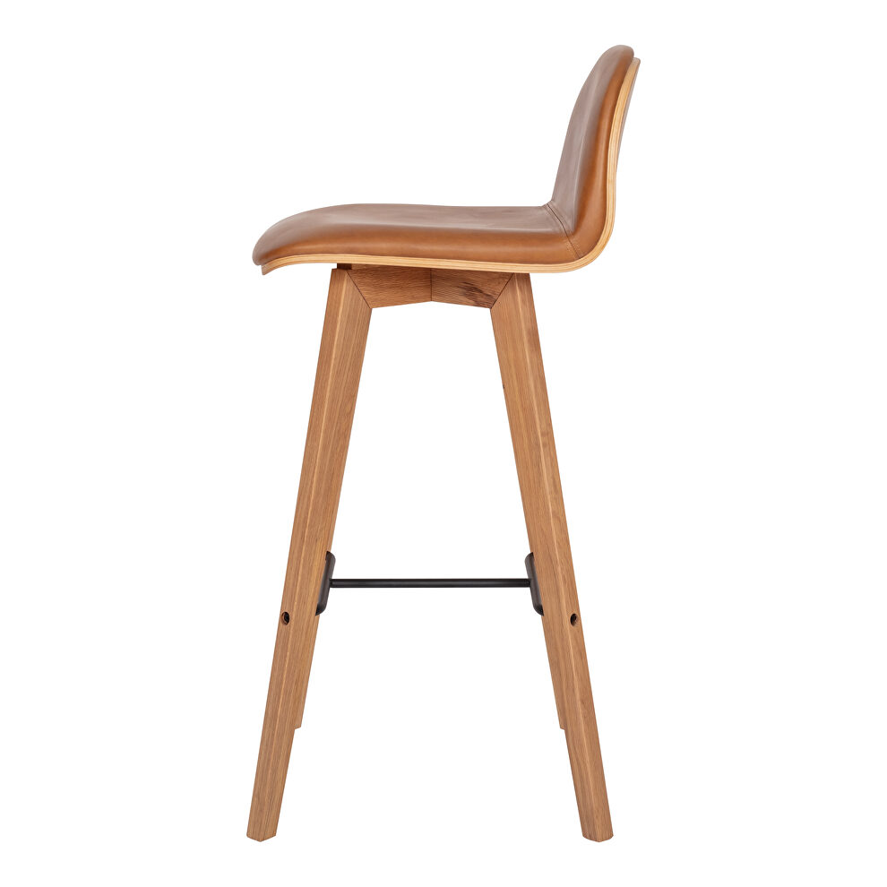 Scandinavian leather barstool tan by Moe's Home Collection additional picture 4