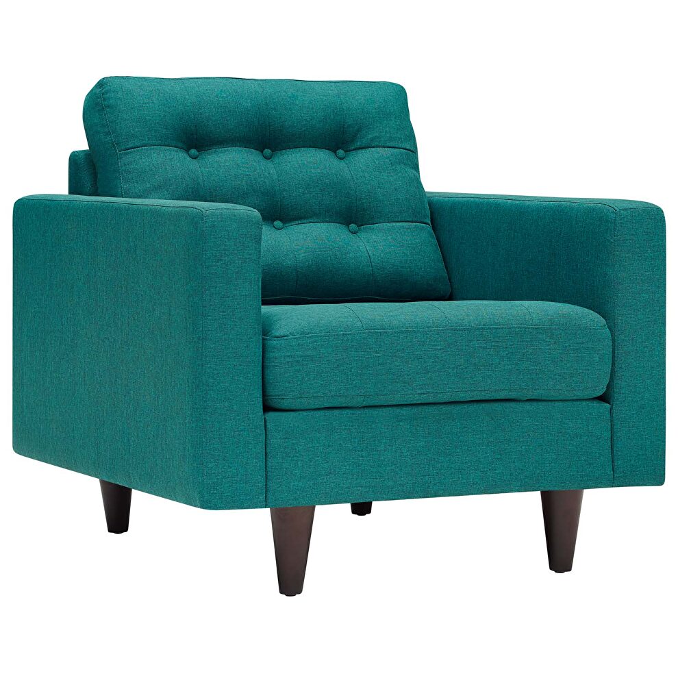 Quality teal fabric upholstered armchair by Modway additional picture 6