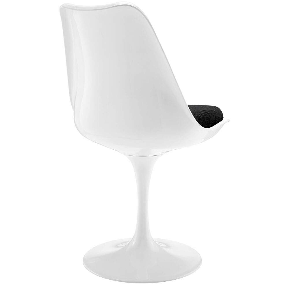Dining fabric side white chair w black cushion by Modway additional picture 4