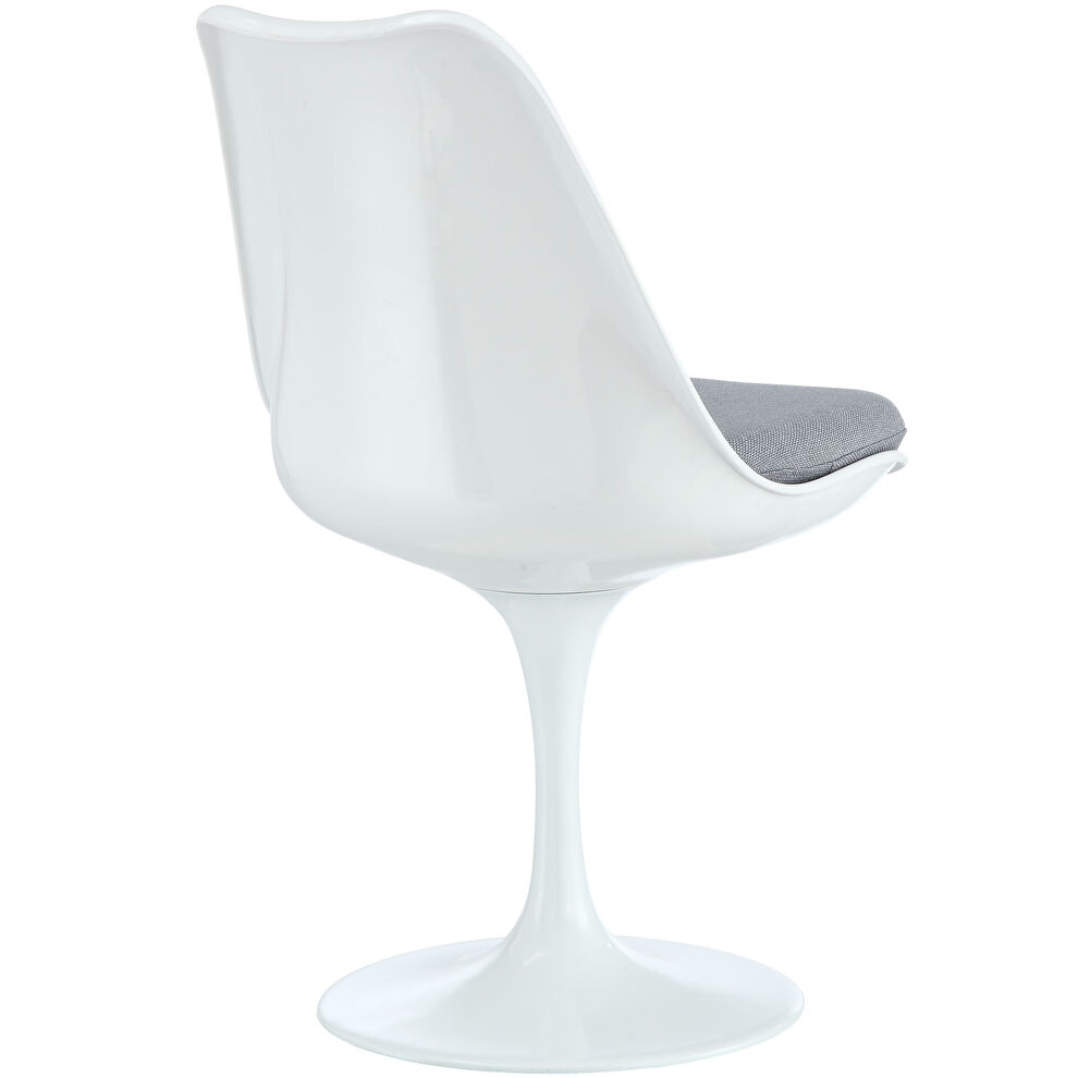 White dining chair w gray seating cushion by Modway additional picture 3