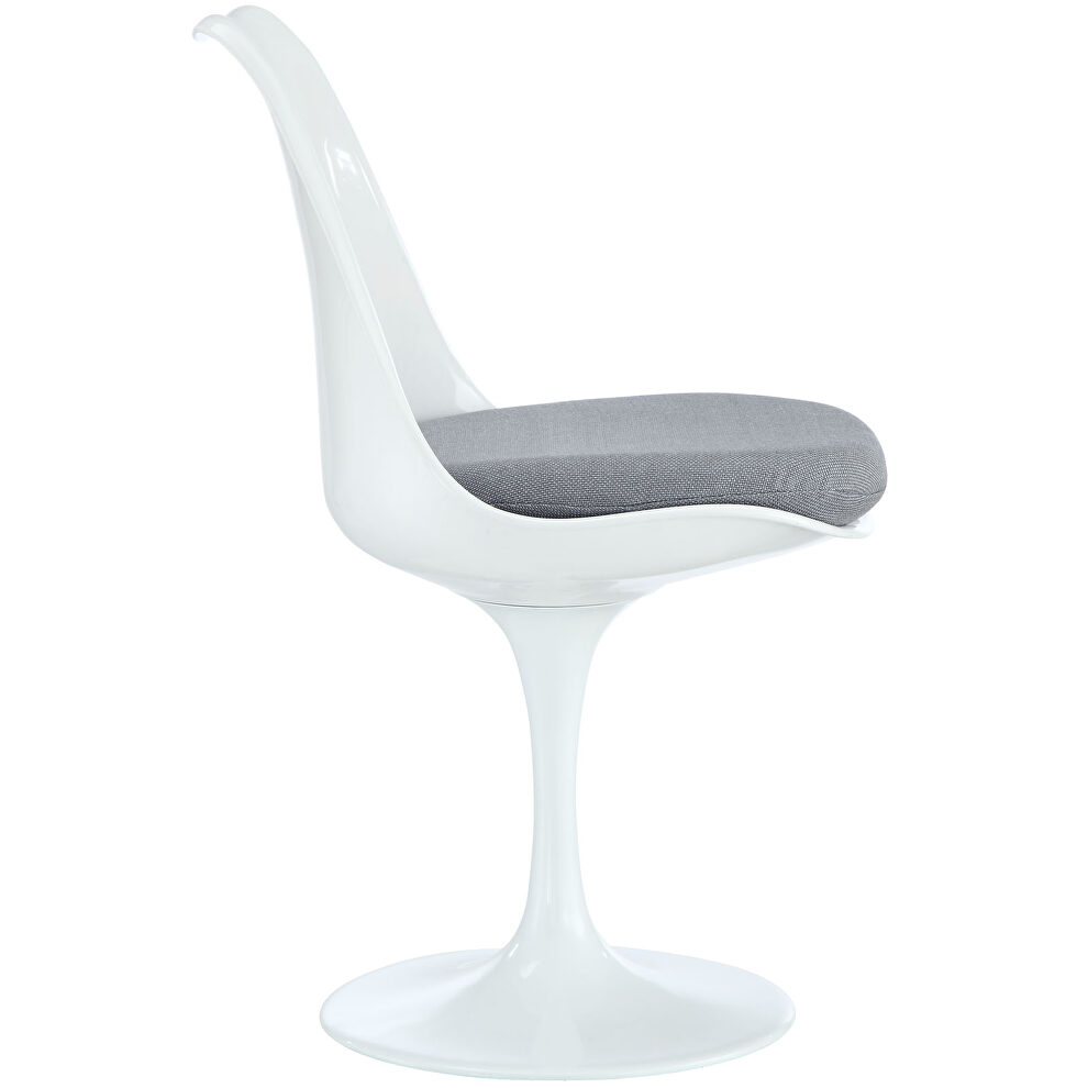 White dining chair w gray seating cushion by Modway additional picture 4